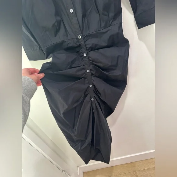 Veronica Beard Classic Black ruched SHIRTDRESS SIZE 4. Worn once excellent - Picture 11 of 13